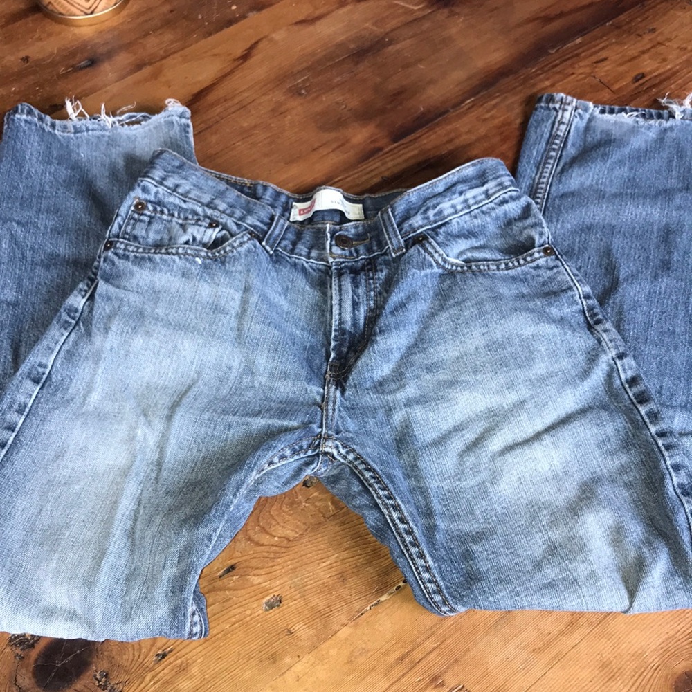 Levis 505 Straight Leg Jeans sz 16 reg distressed